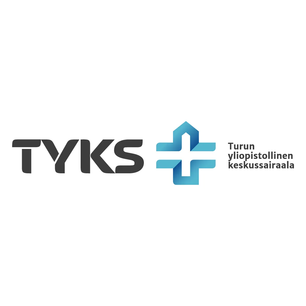 Terveysalan organisaation logo, joka koostuu tummasta tekstistä ja sinisestä ristisymbolista.
