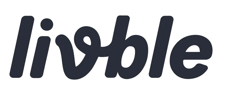 The word 'livble' written in bold, black lowercase letters with a stylized 'v' and 'b' connected by a curved line.