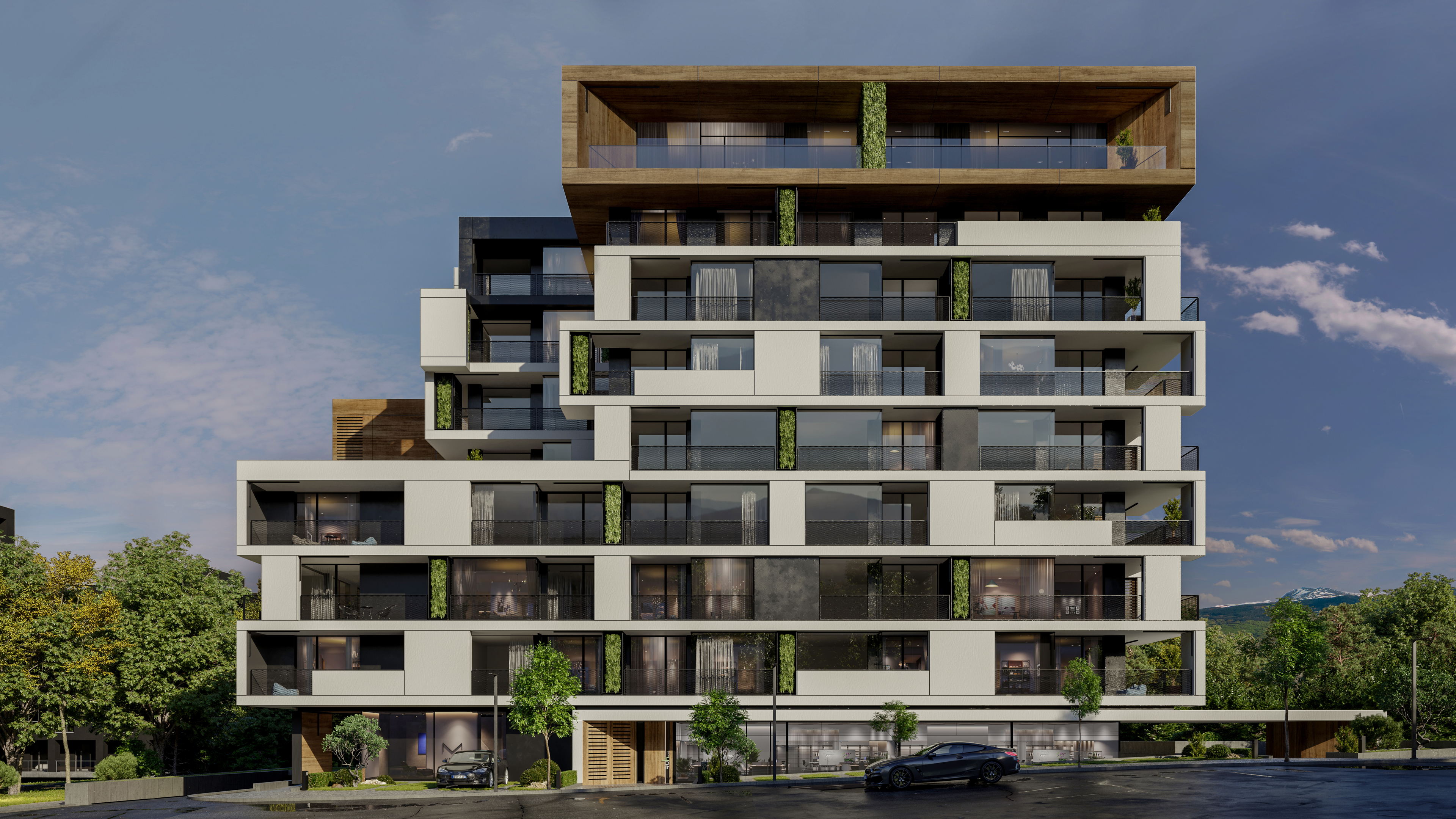 RUHouse II — ventilated facade and planted balconies