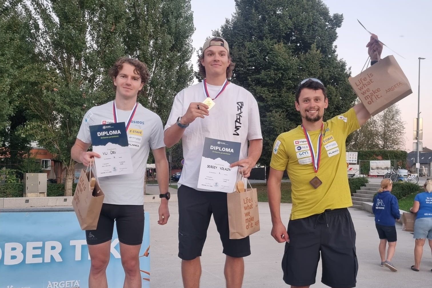 Najboljši trije na sprintu v Medvodah, foto: SloSki