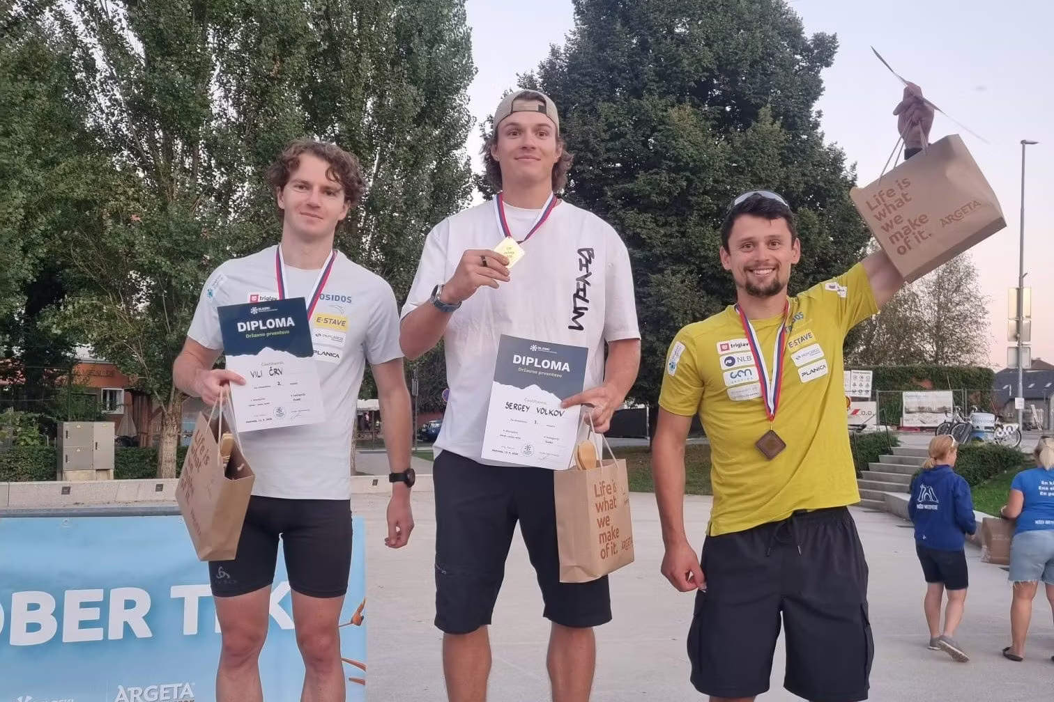 Najboljši trije na sprintu v Medvodah, foto: SloSki