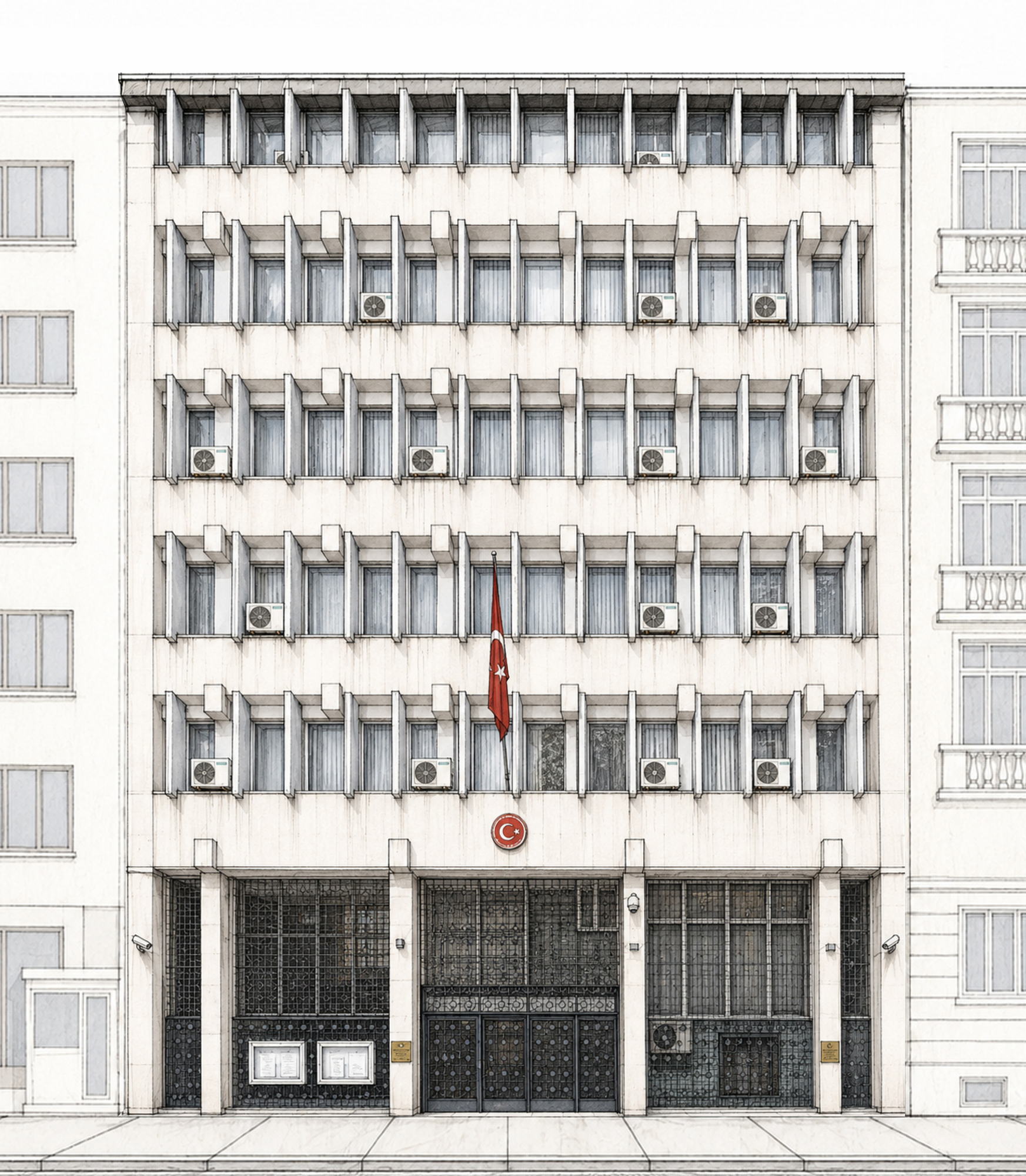 Embassy Turkey — the existing building before intervention