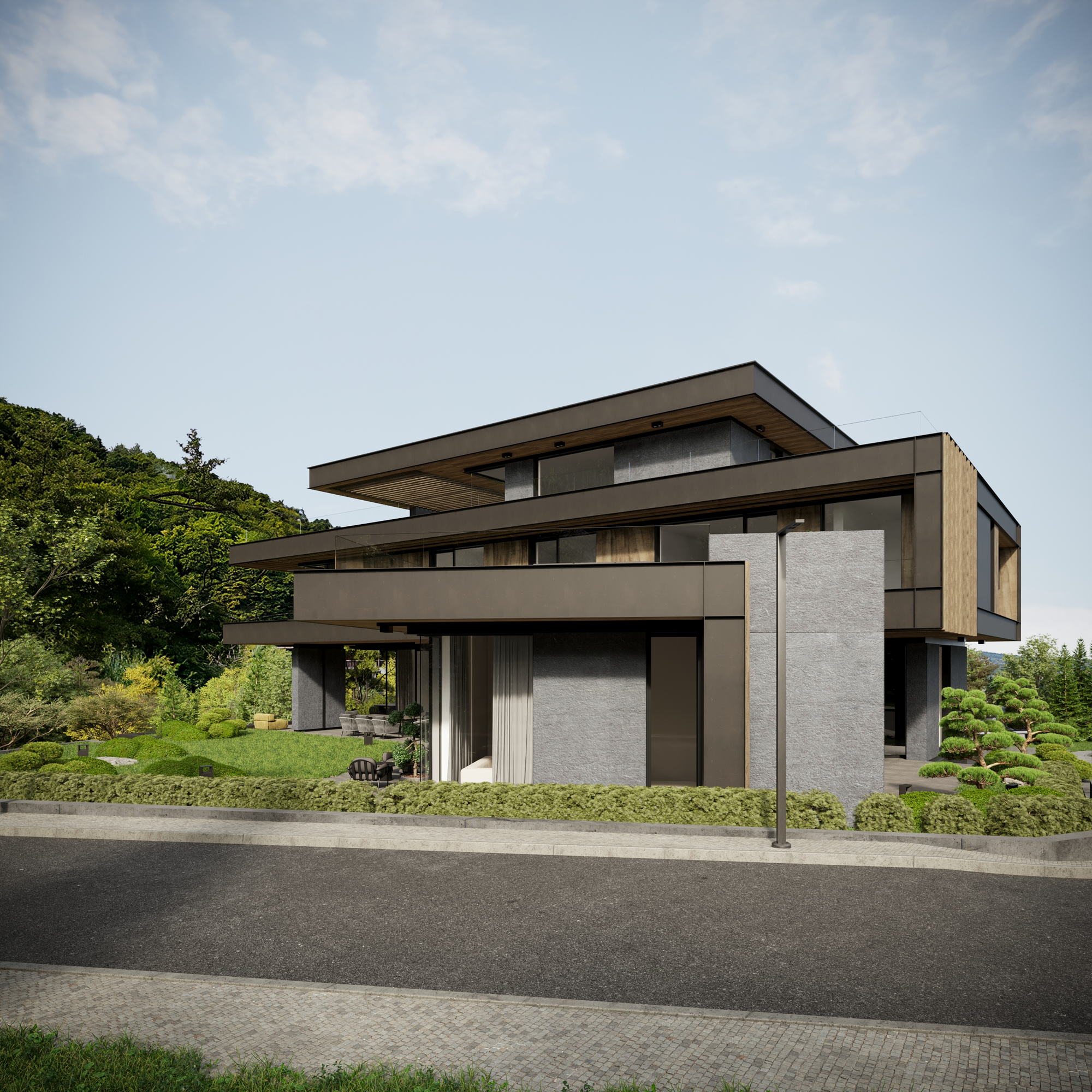 HN House — the garage and lower level