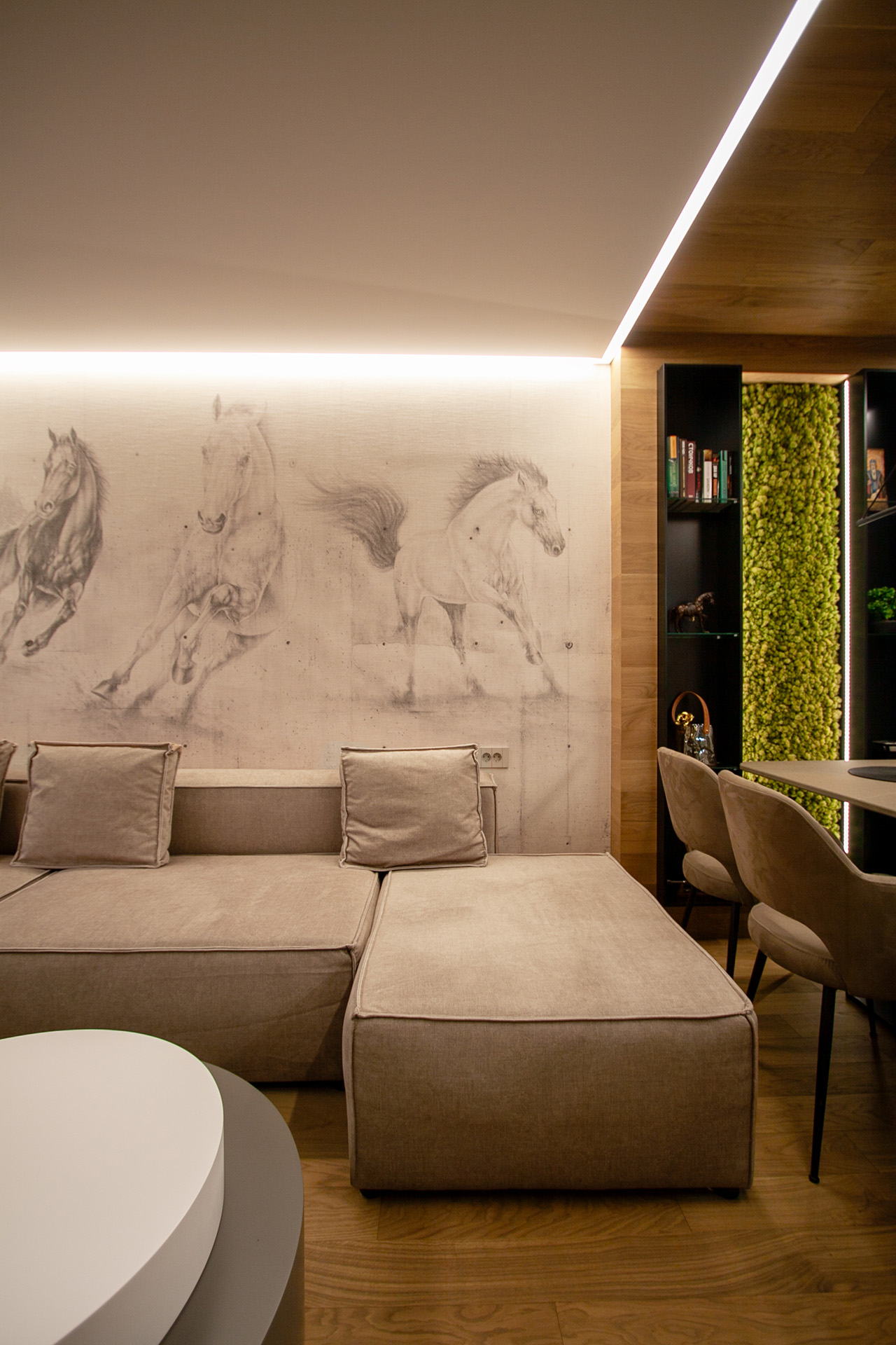 Kosanin Dol Apartament — living room and mural wall