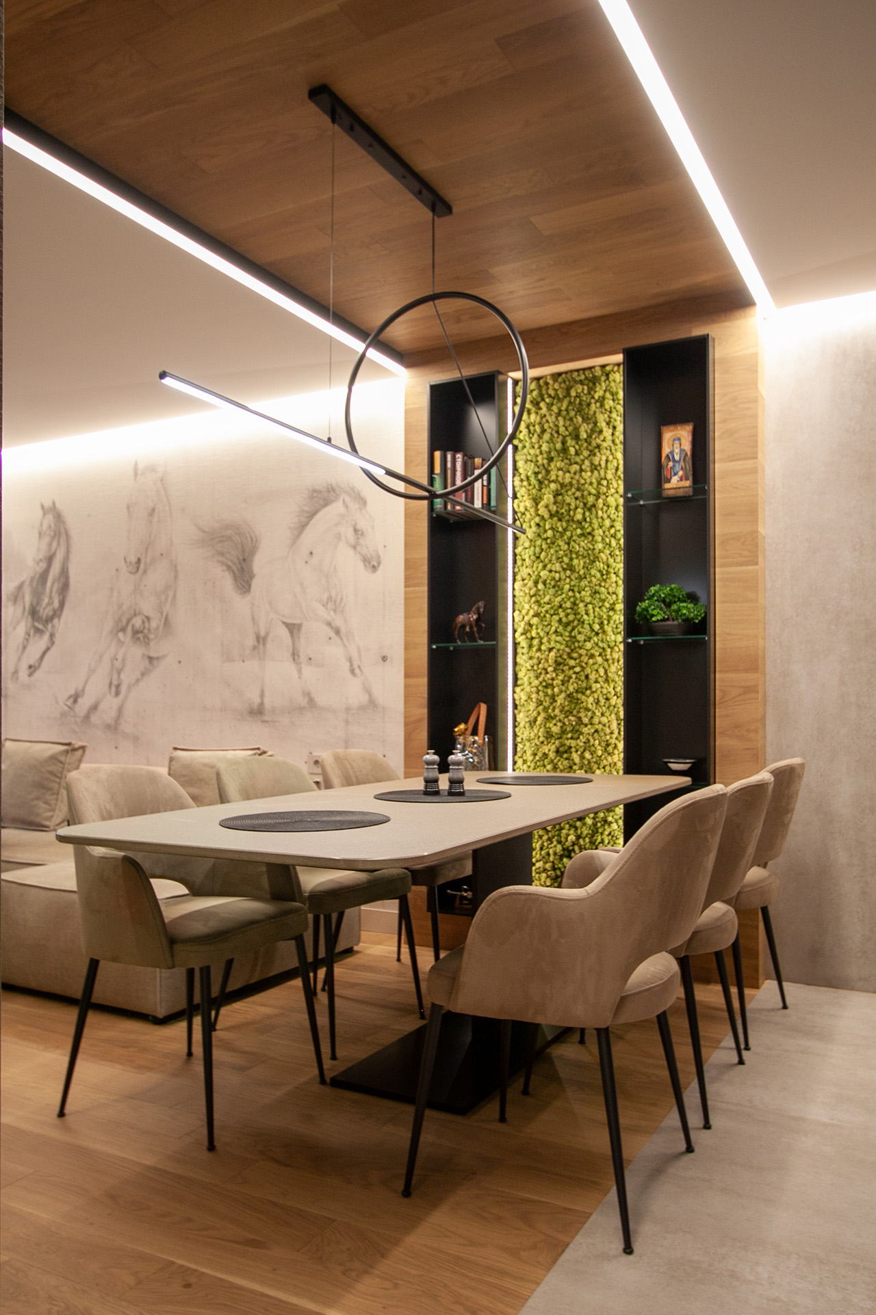 Kosanin Dol Apartament — dining table beneath the pendant