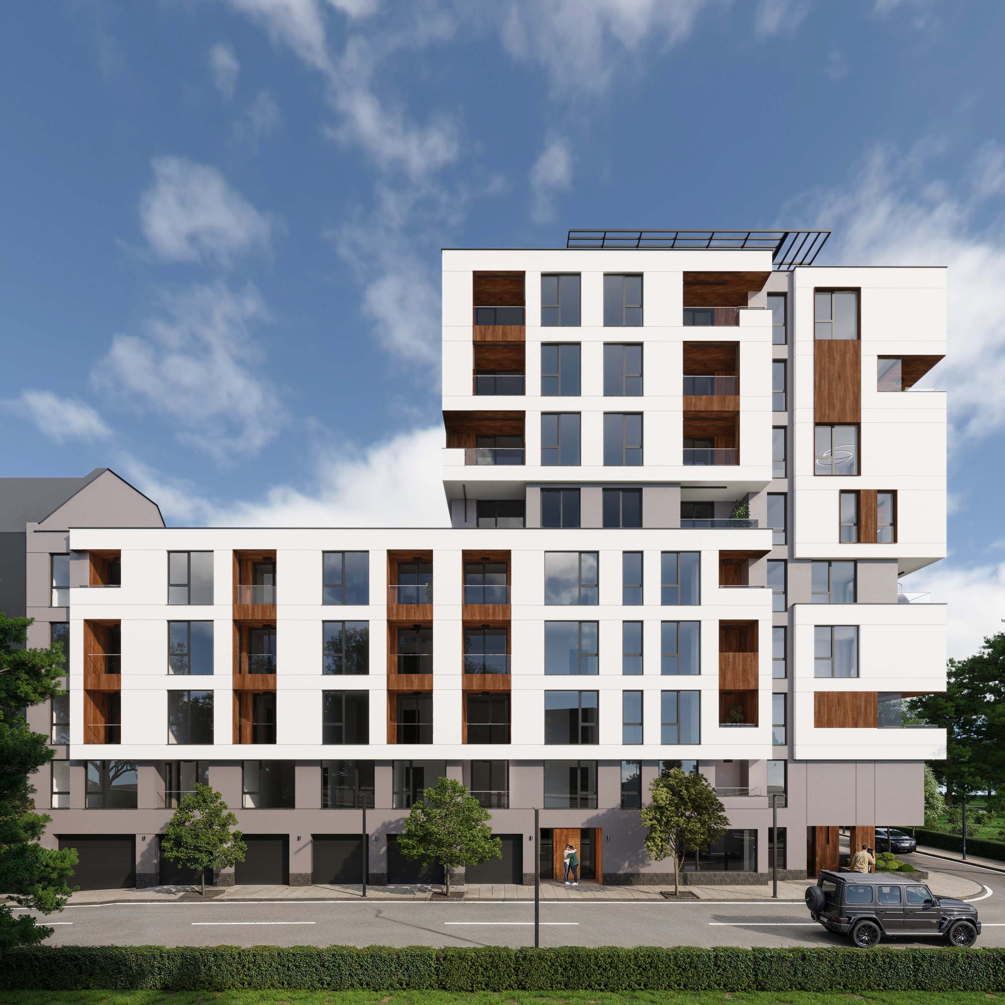Razsadnika Residence — side elevation and setback