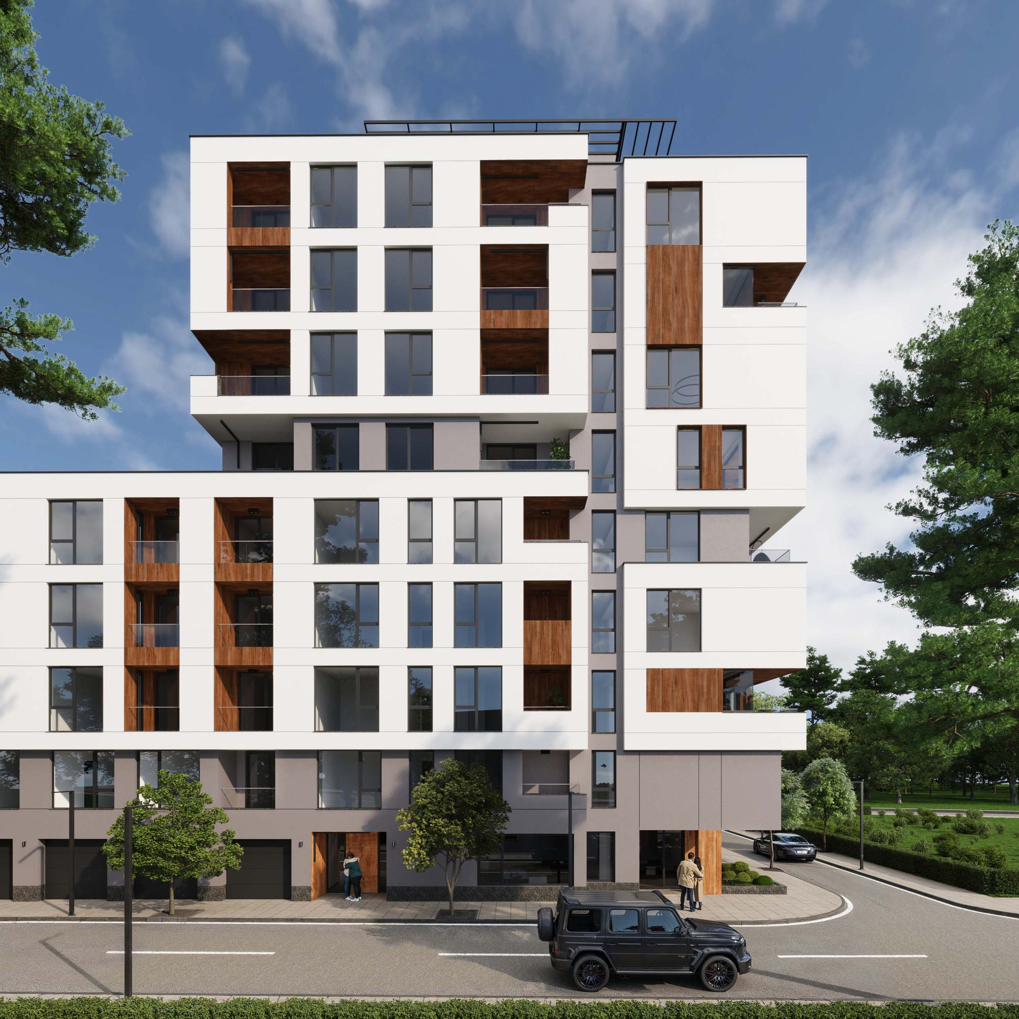 Razsadnika Residence — stepped upper floors