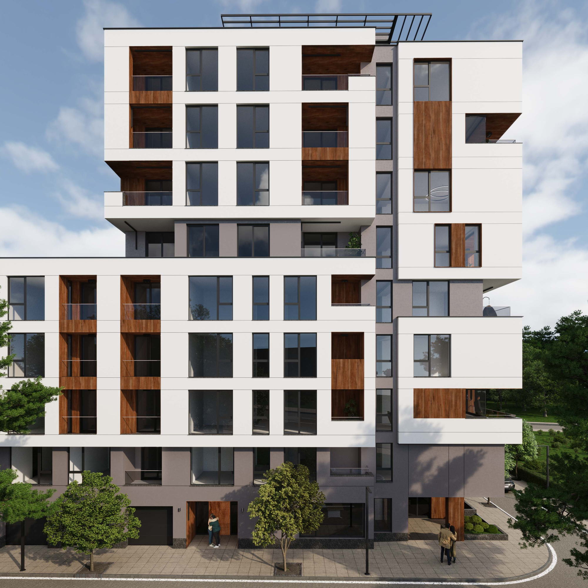 Razsadnika Residence — frontal elevation