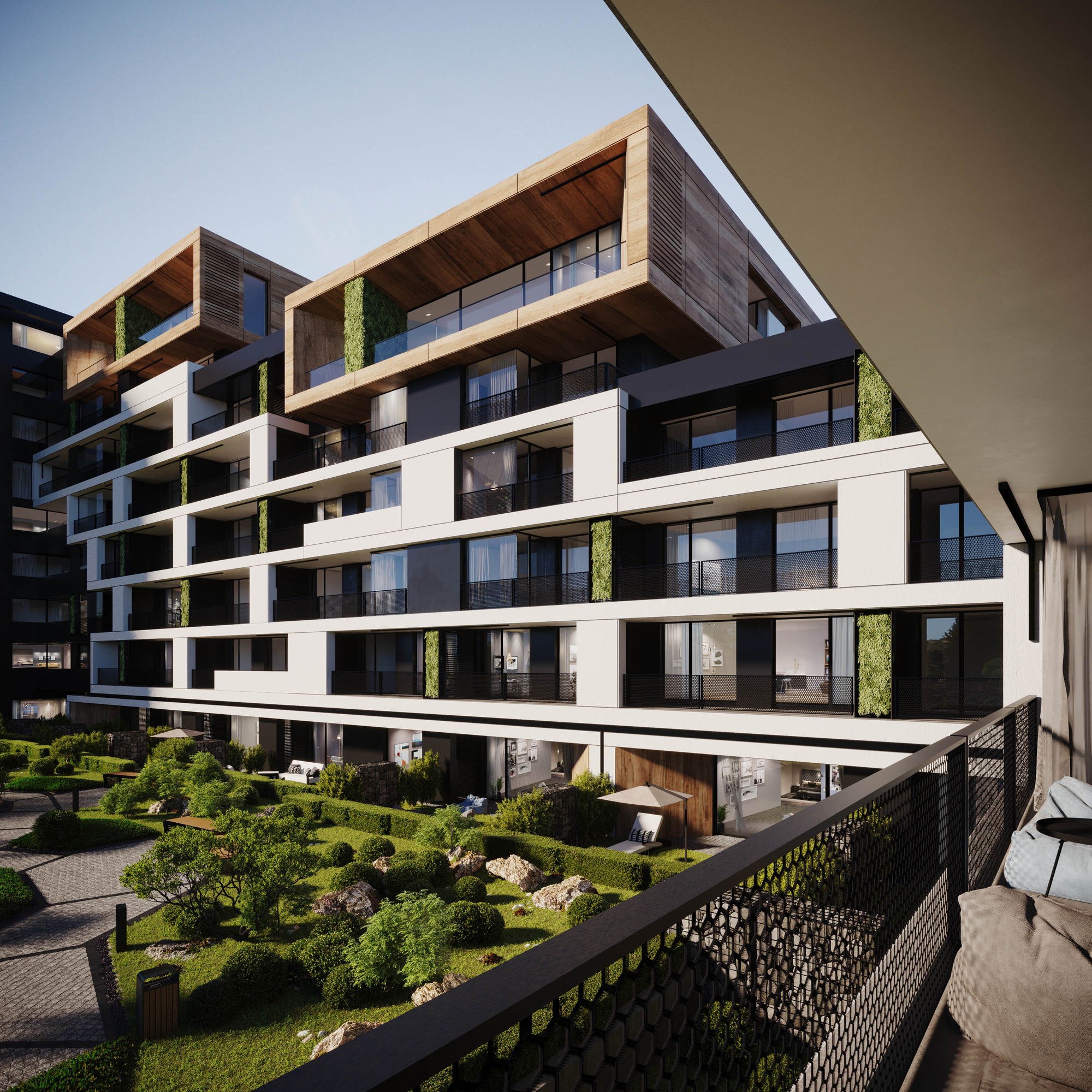 RUhouse II — balconies above the courtyard