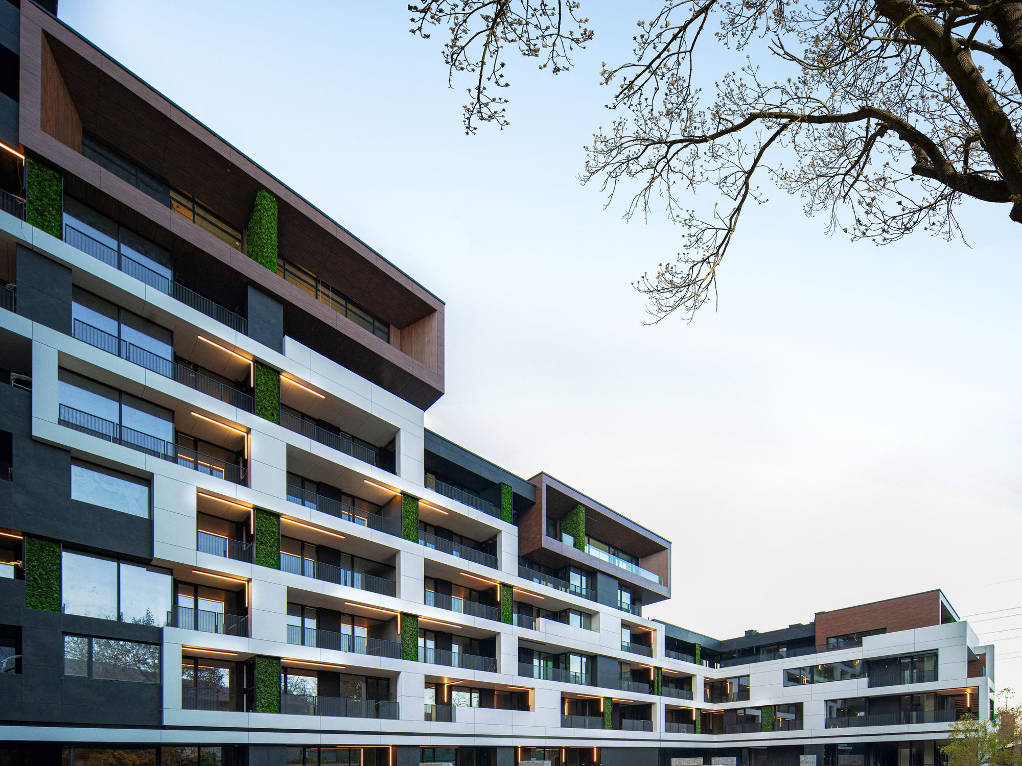 RUhouse II — the completed facade and planted balconies