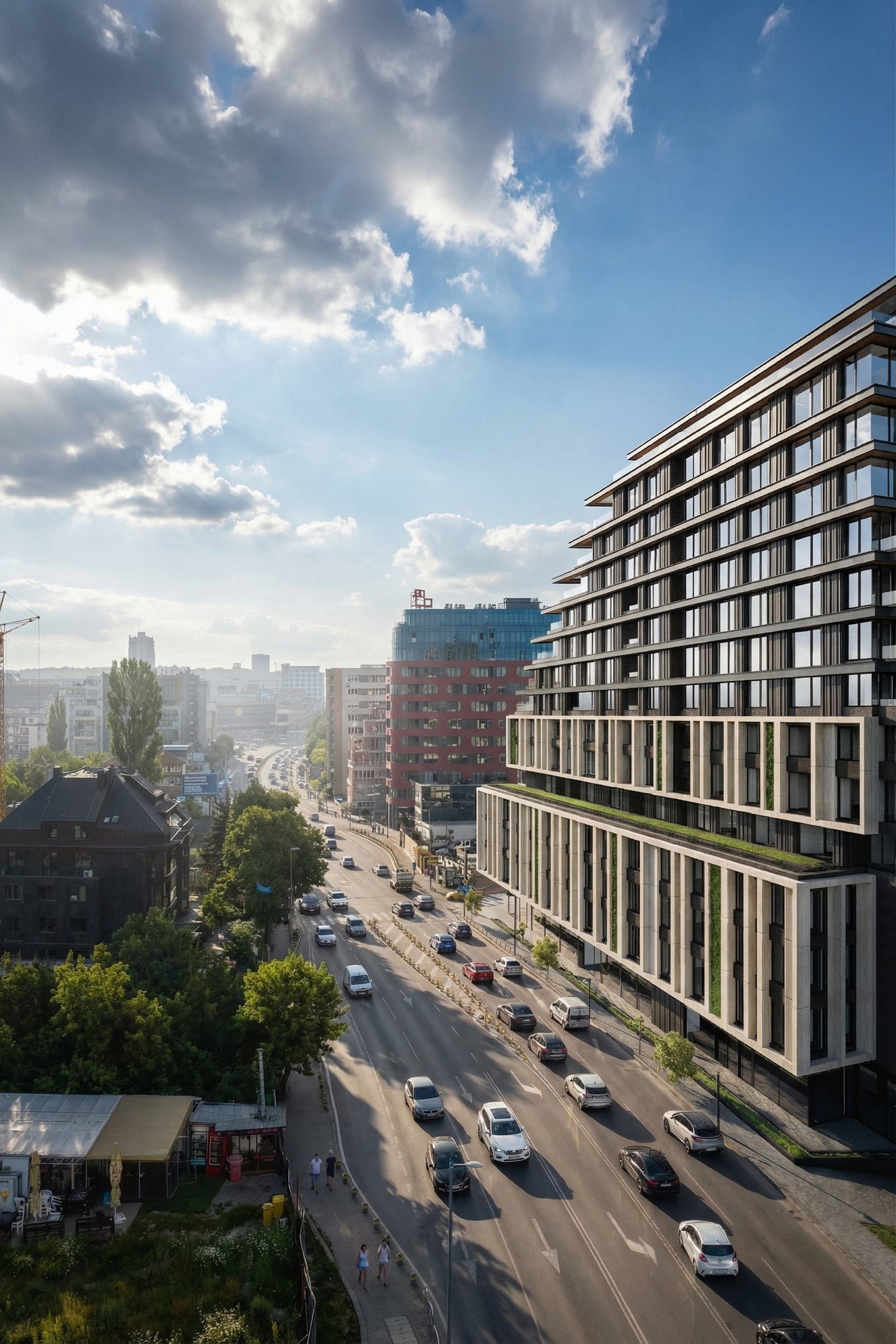 RUH 3 — the boulevard frontage from above