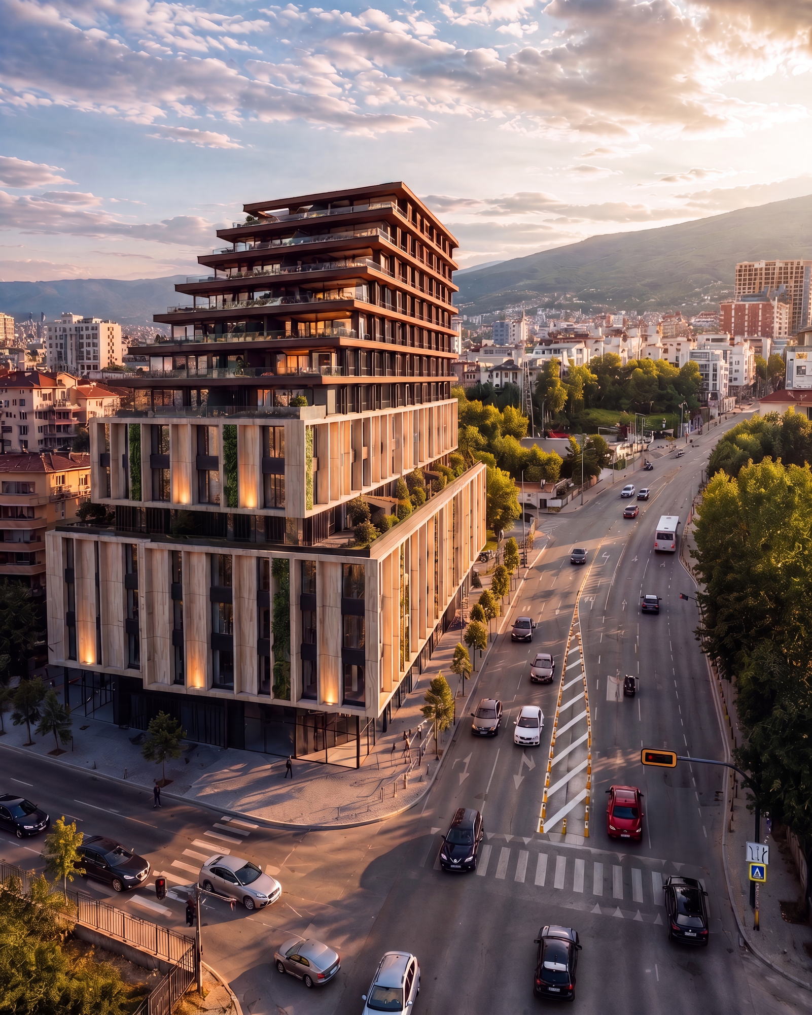 RUH 3 — aerial view over the boulevard