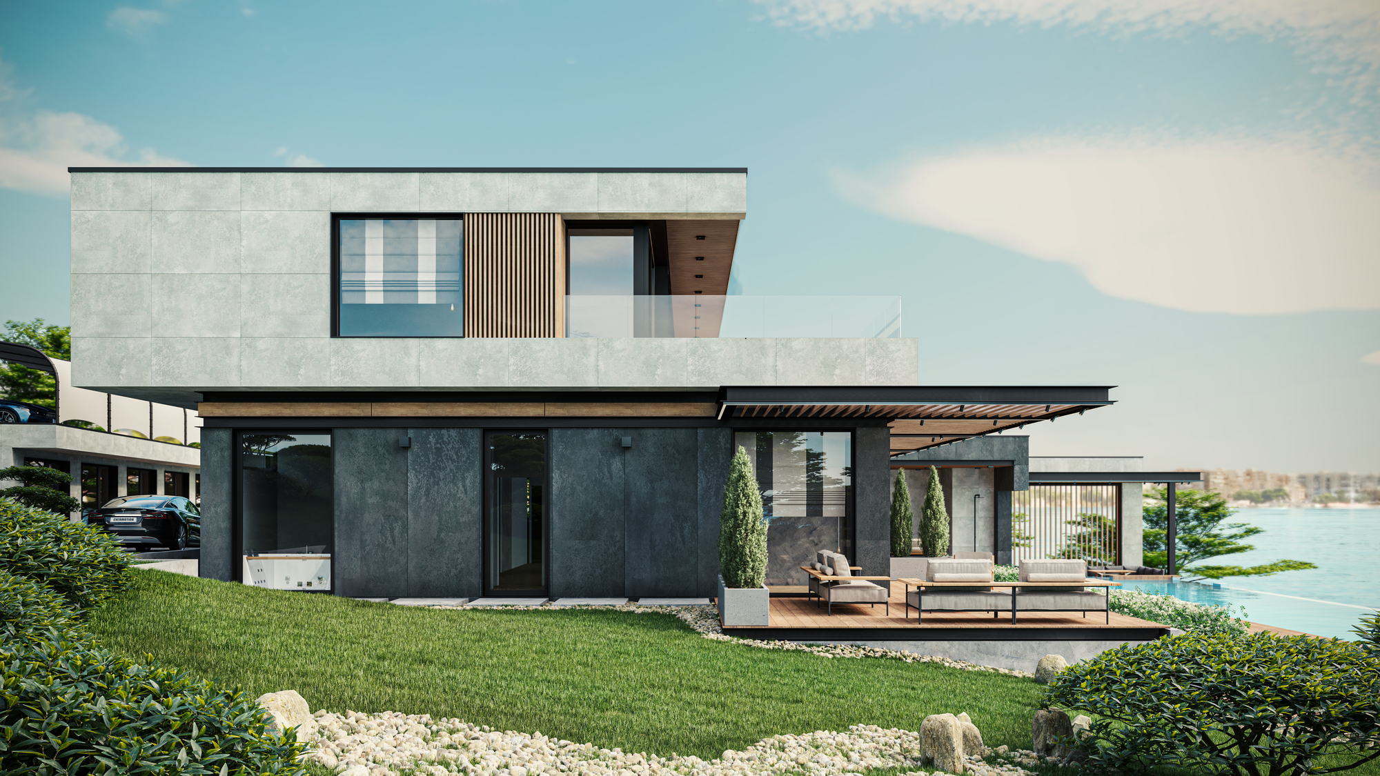 Sea house — seaward elevation