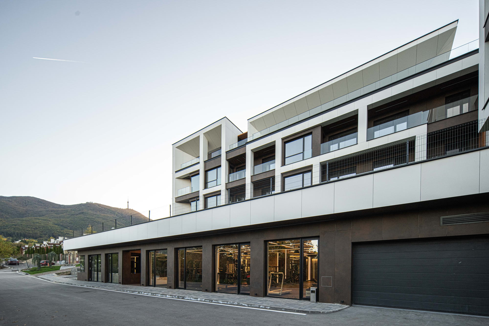The Royal Residence — the street frontage and garage entrances