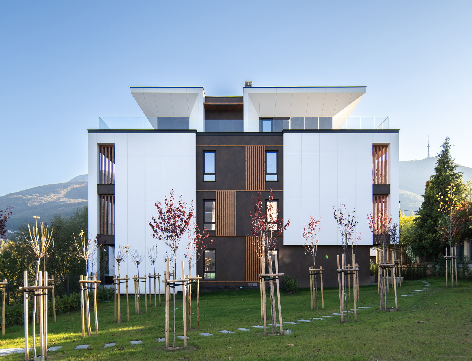 The Royal Residence — frontal elevation with Vitosha behind