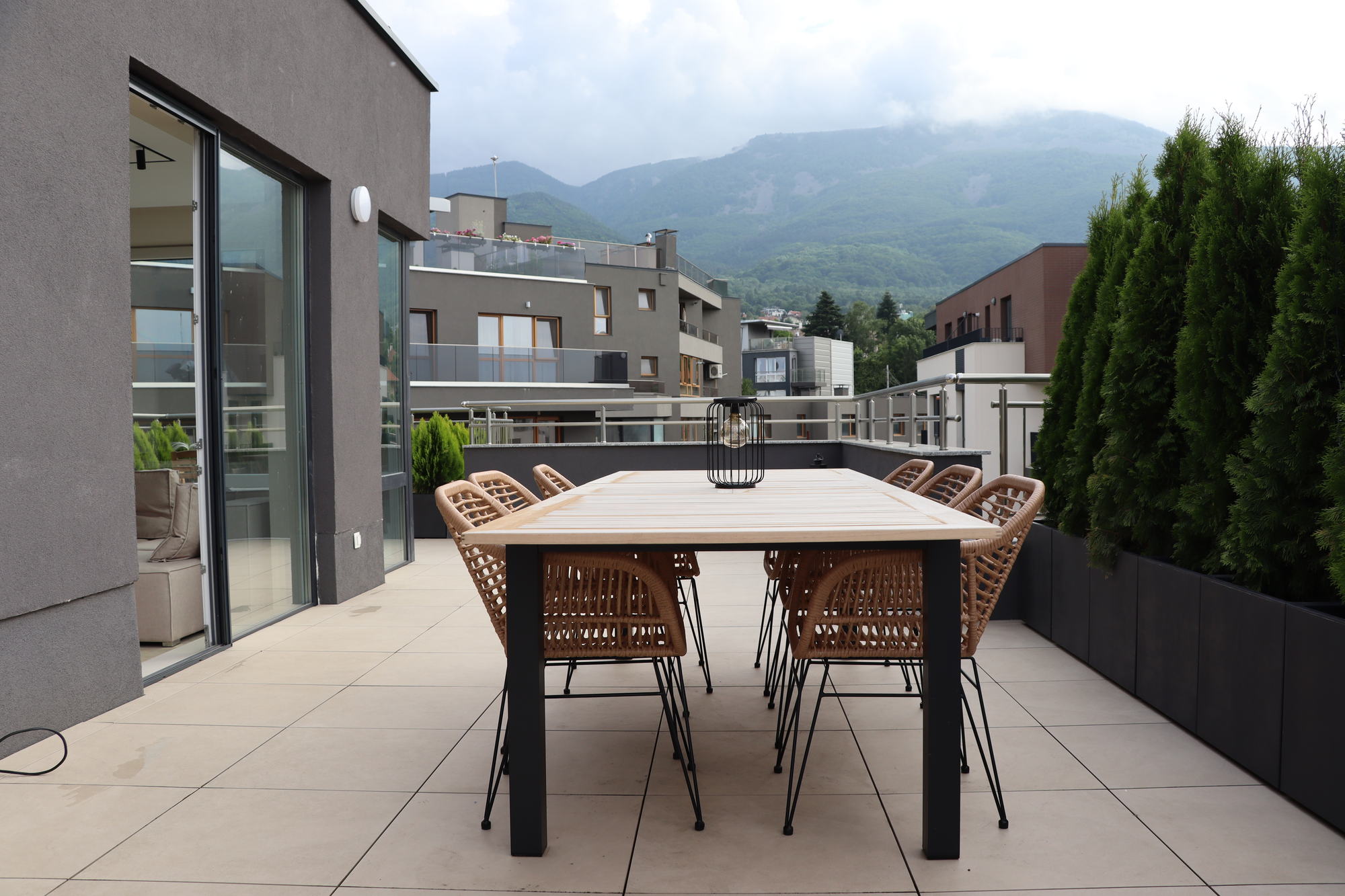 Vistagardens II — terrace seating and the view
