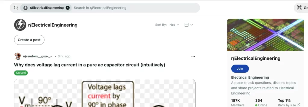 r/Electrical Engineering subreddit.