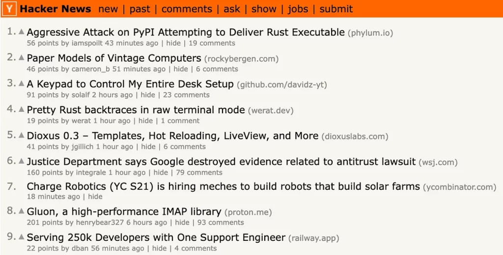 Hacker News Forum.