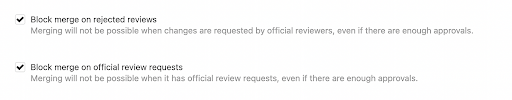 Repo merge blocking.