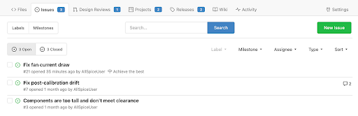 AllSpice repo issue page.
