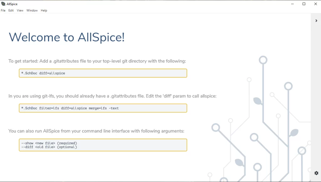 Welcome to AllSpice intro screen, post installation.