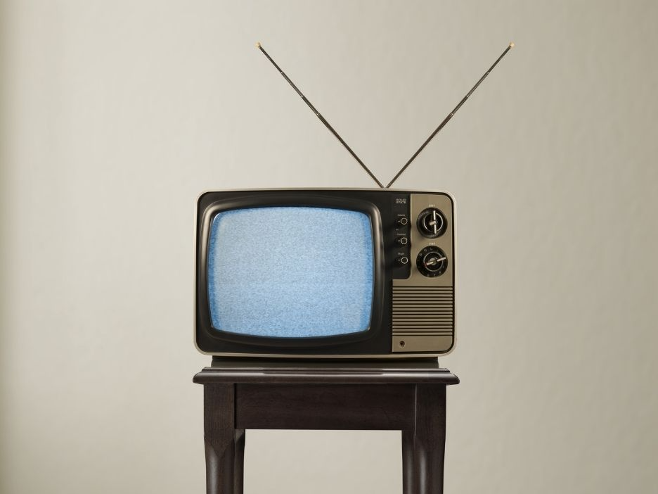 Old school TV with static on it. 