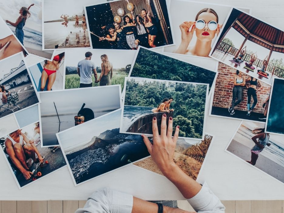 Photos depicting people doing various activties. 