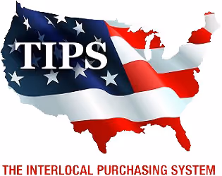 Map of the US with American flag colors and 