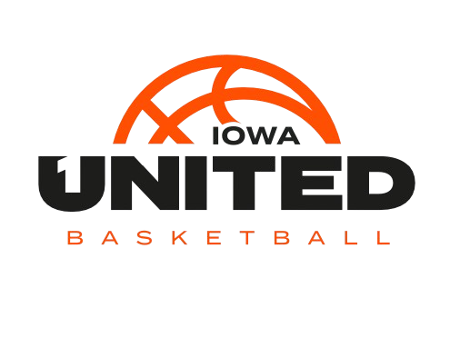 Logo with orange basketball graphic and text Iowa United Basketball