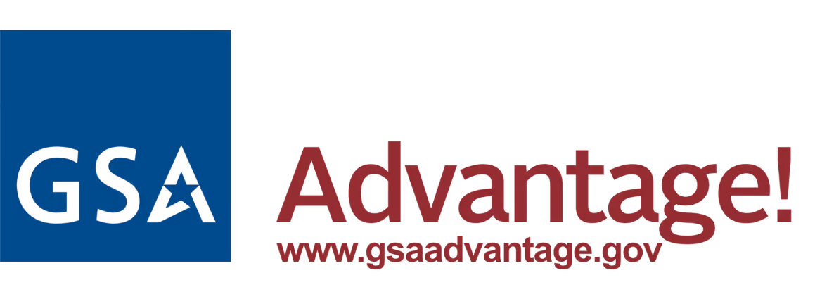 GSA logo with the word Advantage! and web address www.gsaadvantage.gov.