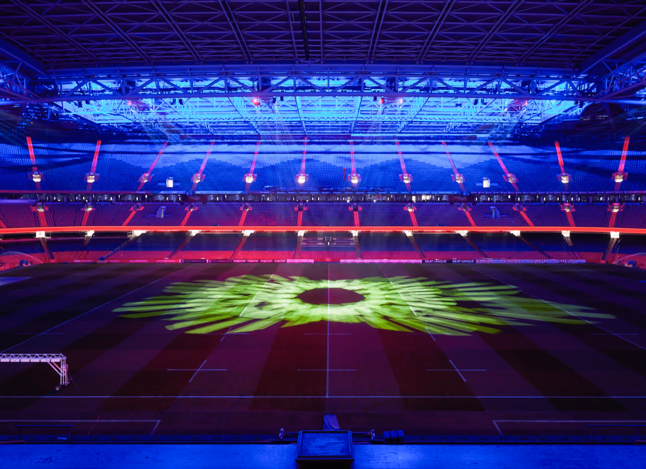 Showlight preformance by Musco Sports Lighting in a stadium