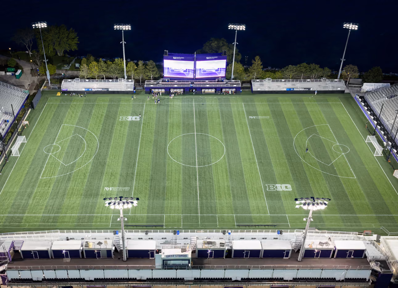 Outdoor LED Videoboard system at Northwestern football stadium 