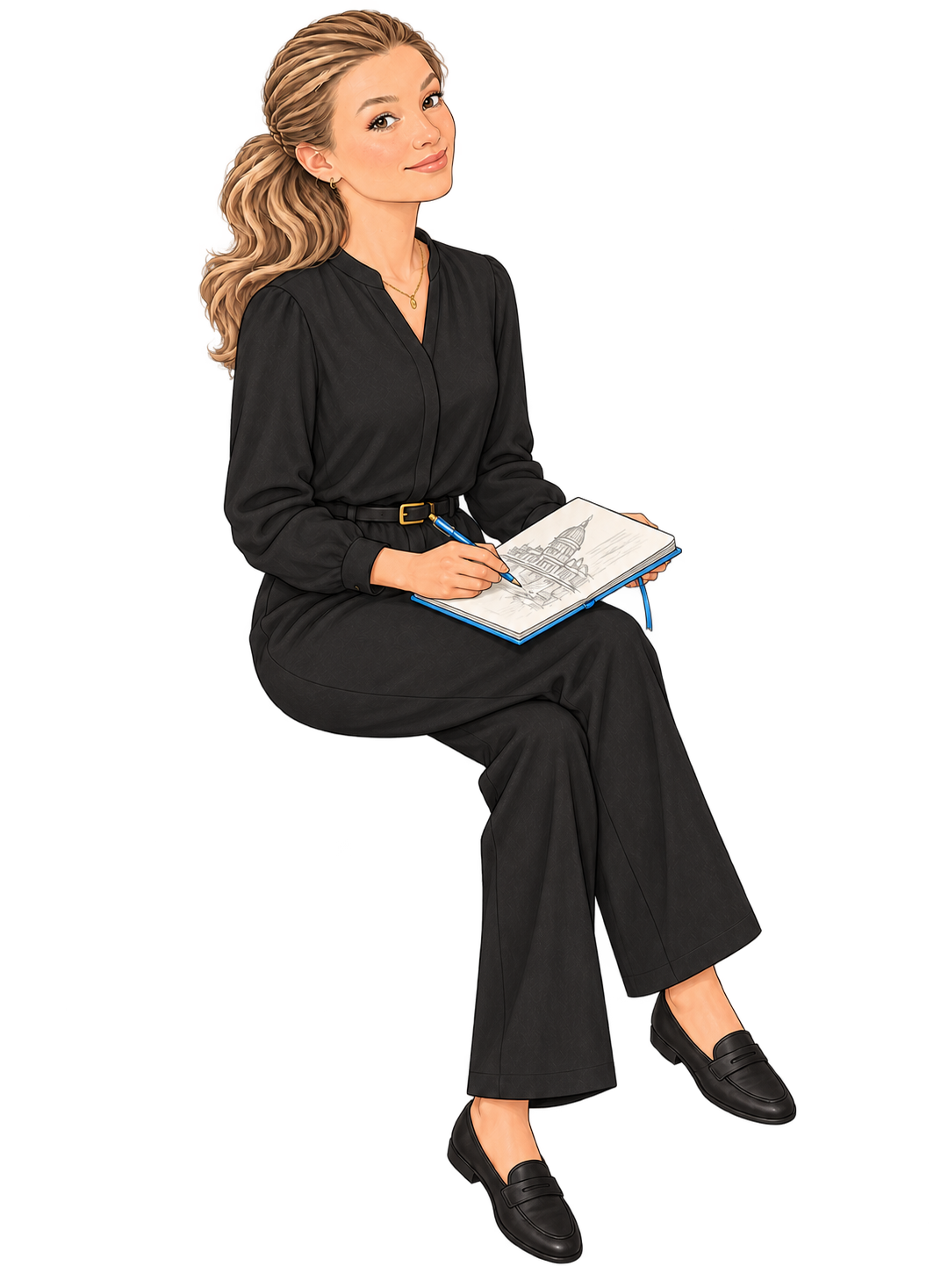 Illustration de Fanny Dominguez imaginant un événement corporate sur mesure dans son carnet.