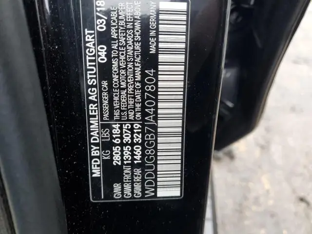 Mercedes-Benz S-Class 2018 Black — VIN WDDUG8GB7JA407804