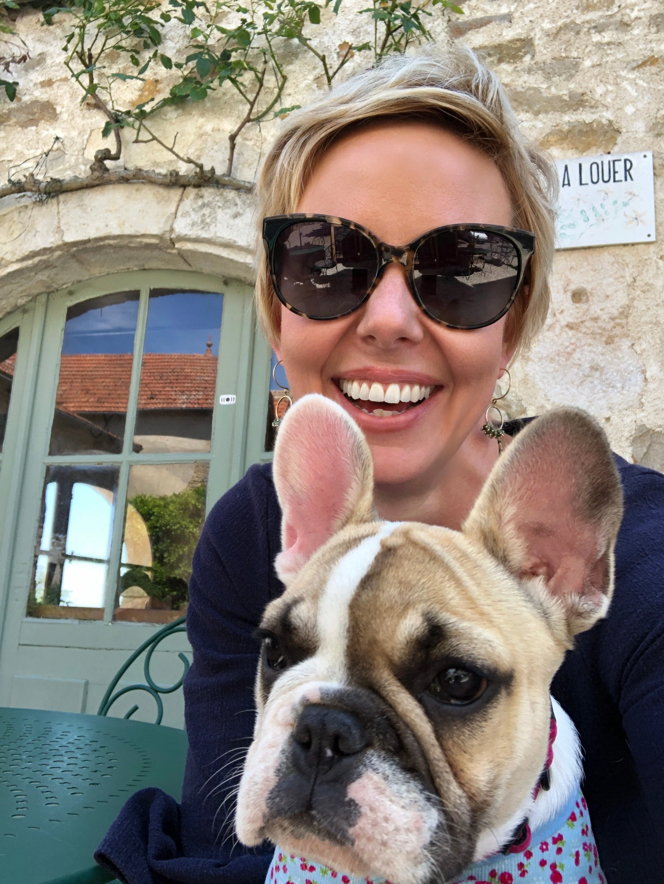   Pearl and I in Semur when she was about 5 months old. I used to bring my guests here when I was living in Beaune.  