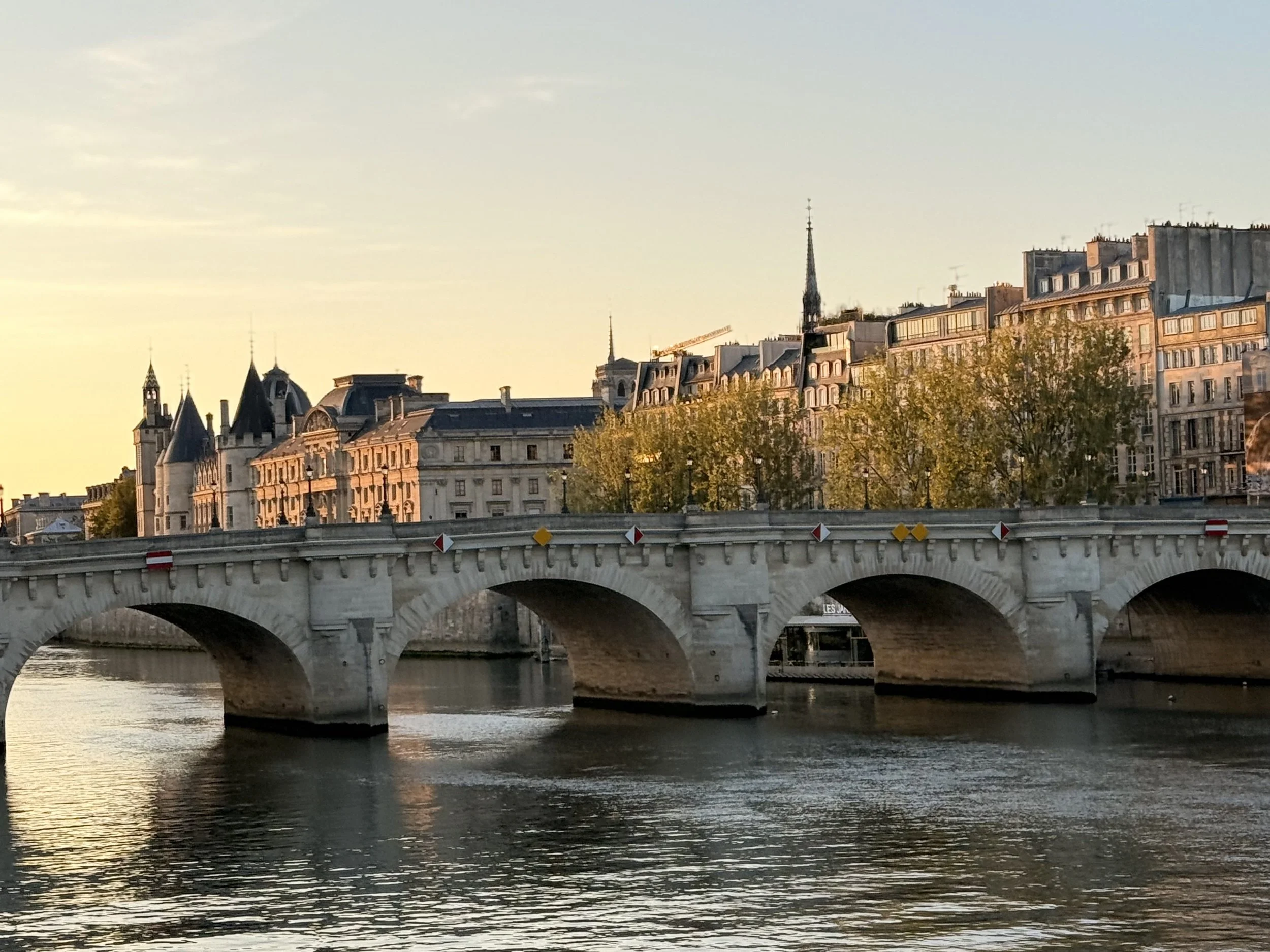  Sunrise against the Conciergerie and Palais Justice, Pont Neuf, Paris.  