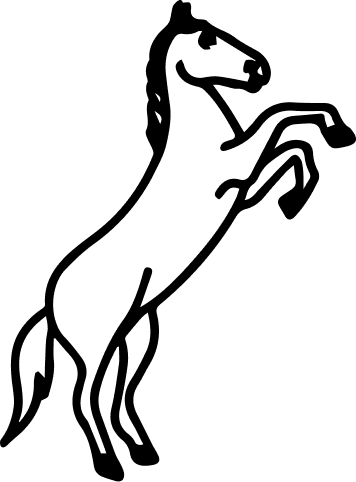 Illustrated rearing horse