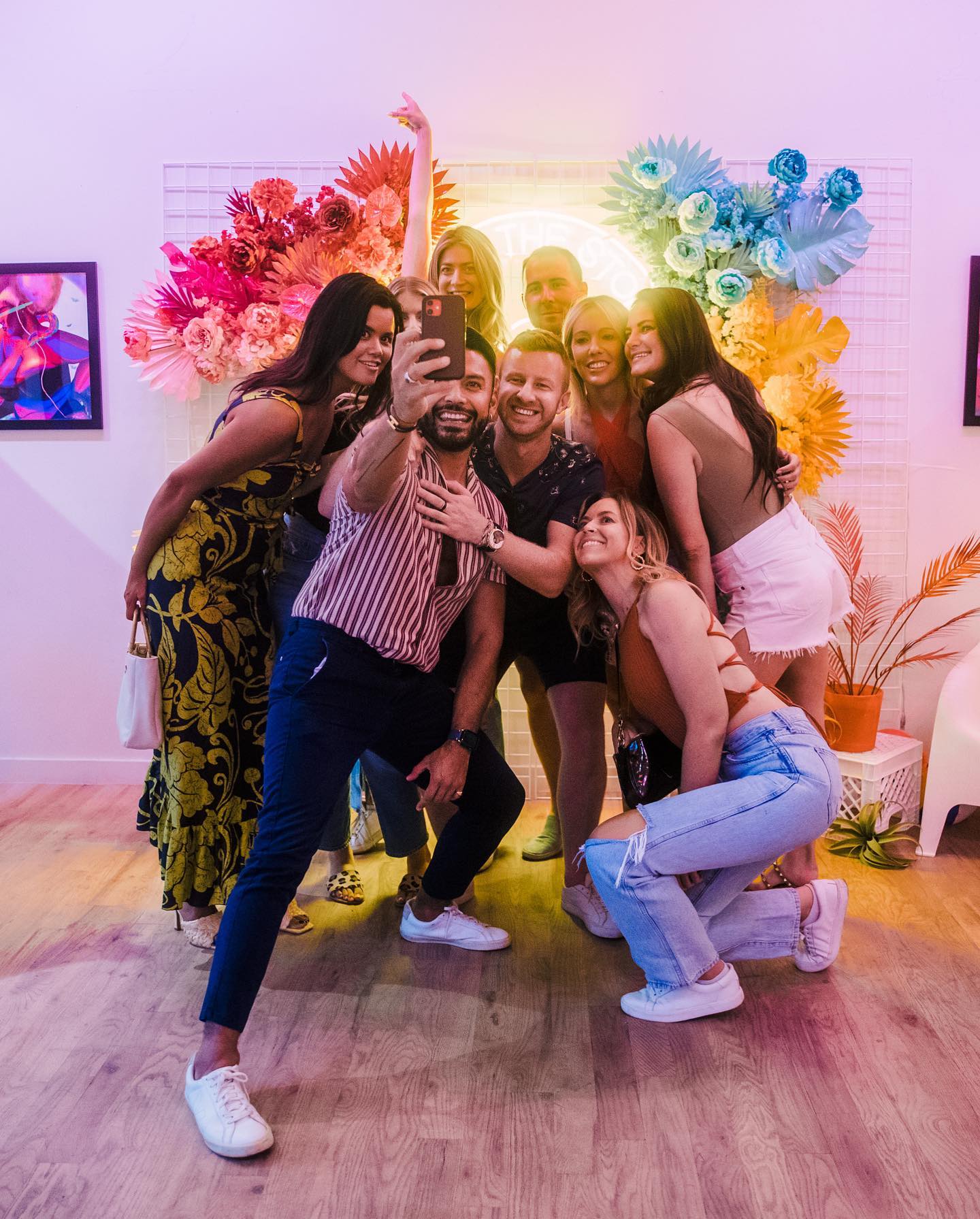 Guests celebrating at a company launch inside Banshee House