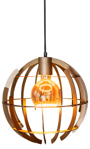 Brandende bolvormige hanglamp