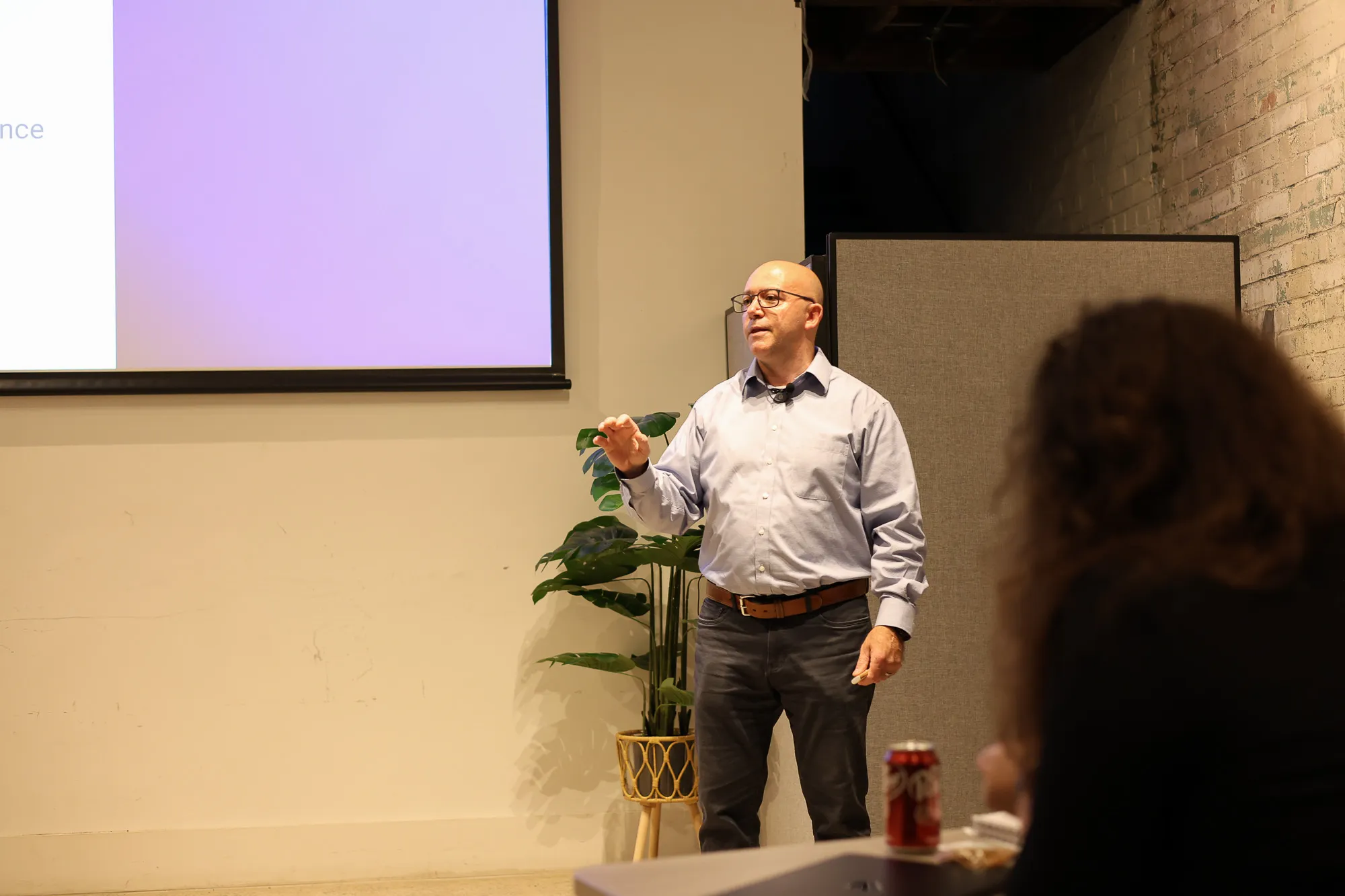 A Launchpad mentor speaking to founders at a community event