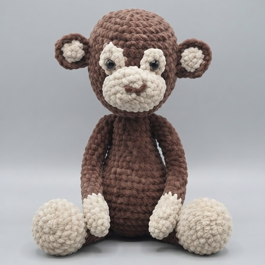 Crochet monkey plush