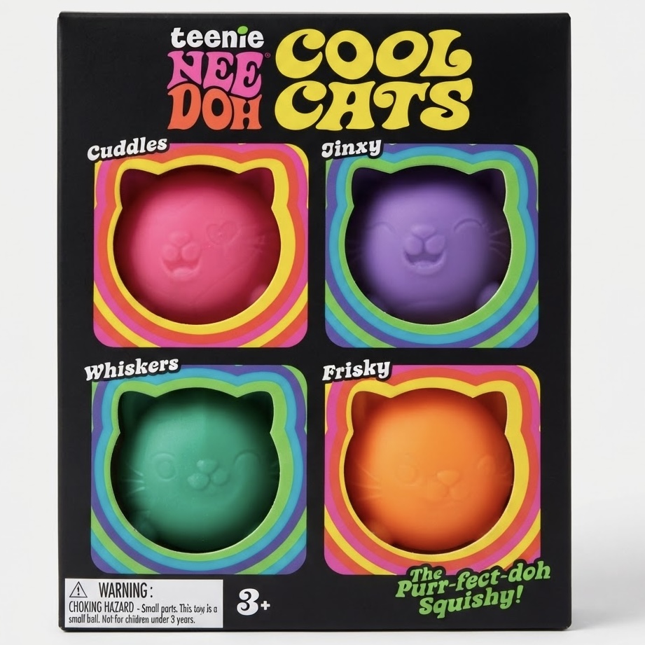 Teenie NeeDoh Cool Cats four cat-shaped squishies