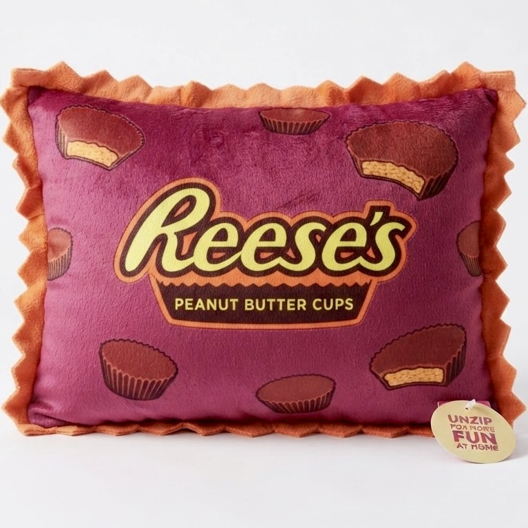 Reese's Peanut Butter Cups branded plush pillow