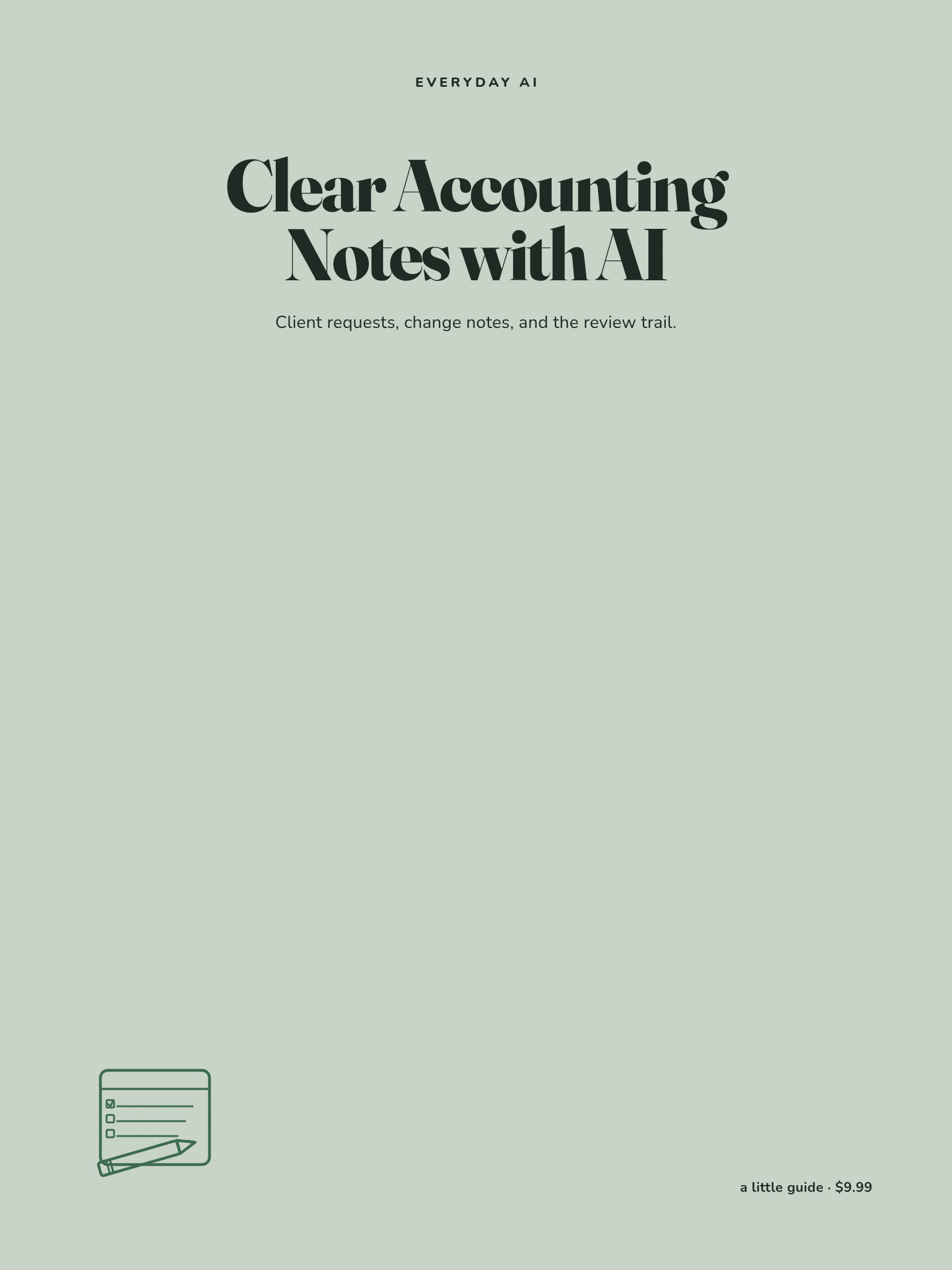 Cover of Clear Accounting Notes with AI
