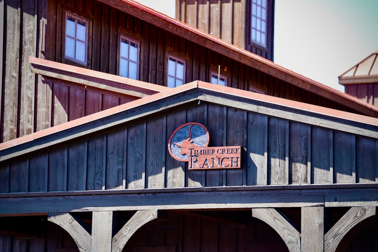 Timber Creek Ranch sign on the barn in Winnsboro, Texas