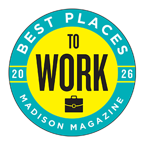 Best Places to Work 2026 award badge from Madison Magazine