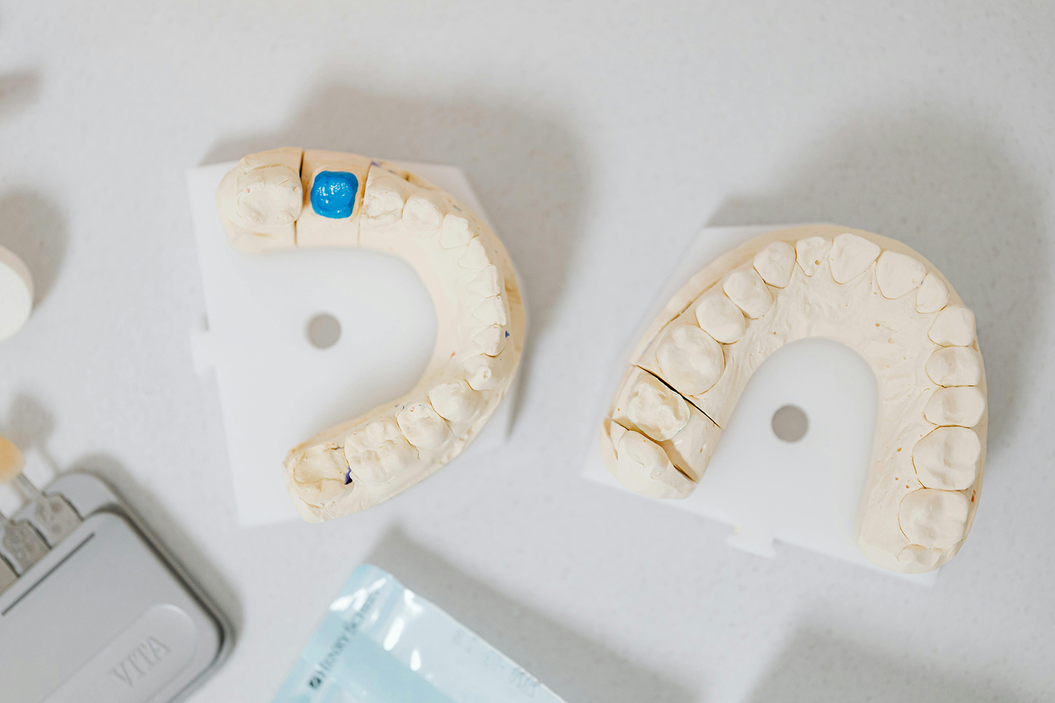 Dental impression molds used for creating crowns or restorations