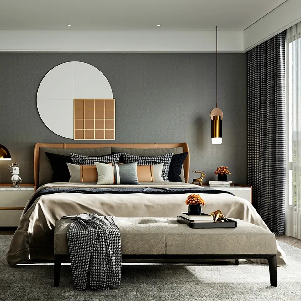 Modern hotel bedroom