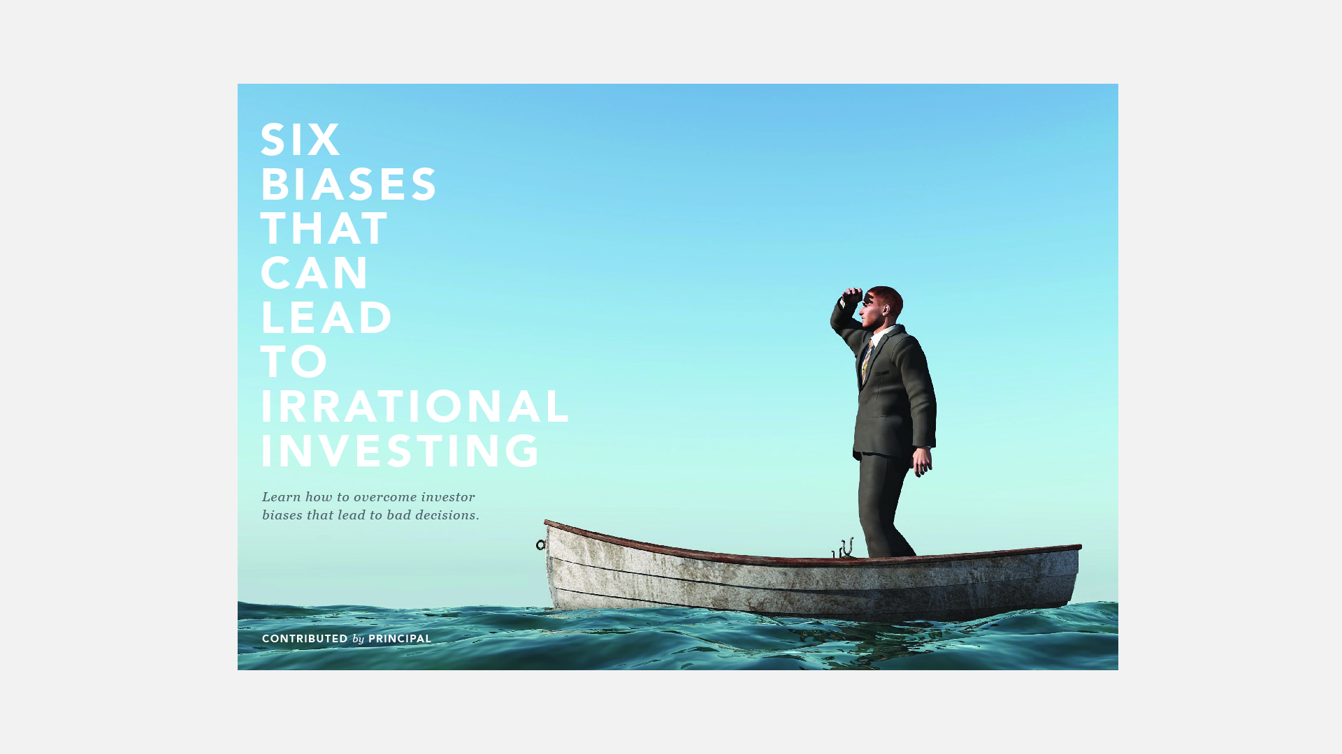A six biases article spread showcasing the redesign of Kestra Financial’s magazine by Johnathan Wynn Design