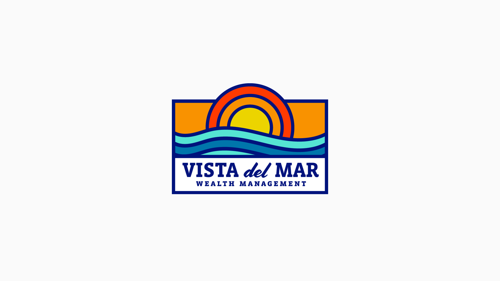 A logo for Vista Del Mar Wealth Management by Johnathan Wynn Design